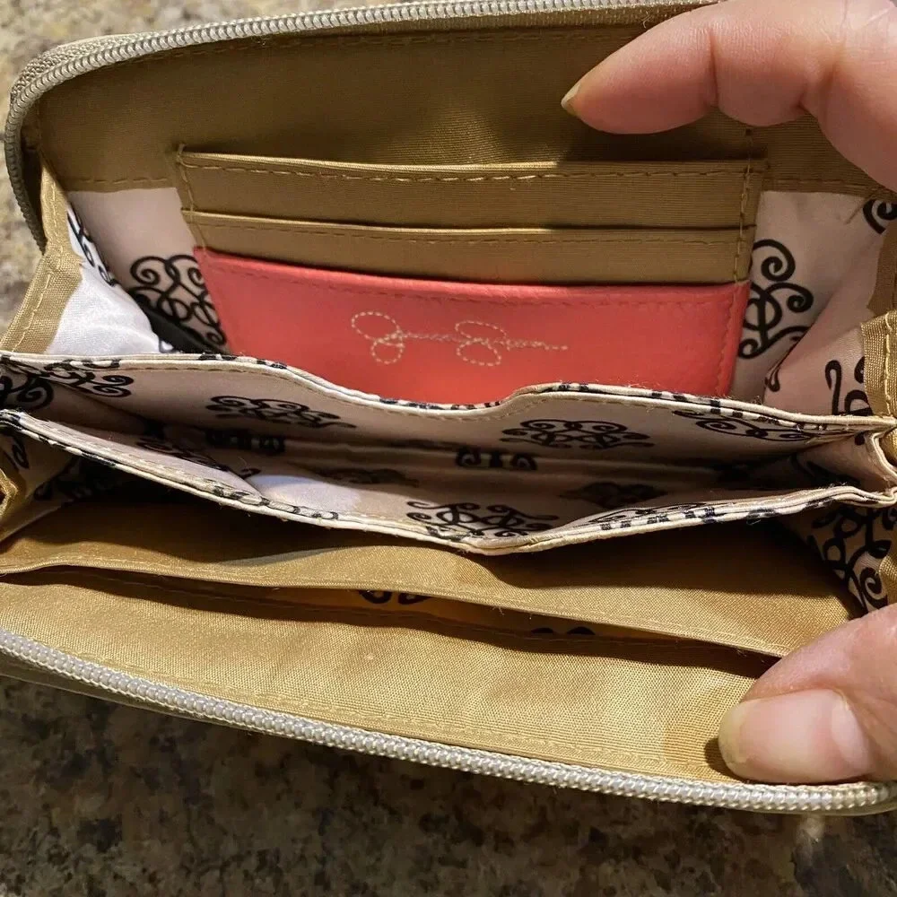 Y2K Jessica Simpson Pink Color Block Wallet Wristlet Faux Leather Multi Pockets